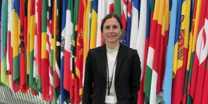 Professor Milena Sterio at the International Criminal Court in The Hague, Netherlands, where she testified as an expert in the Ongwen case on February 22, 2022